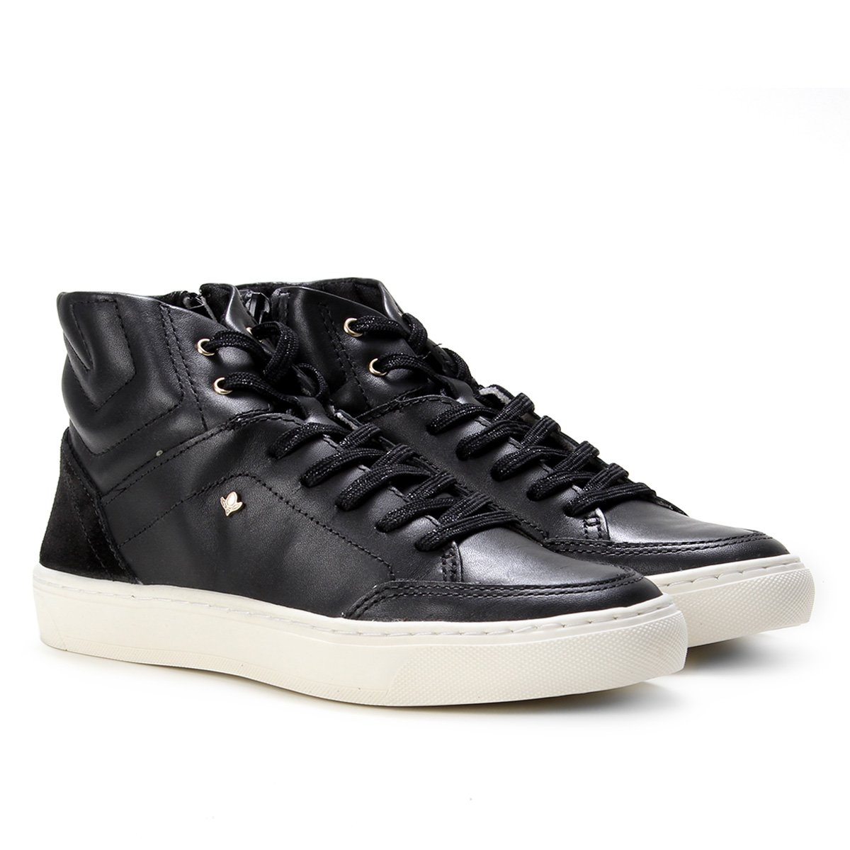 tenis cano alto feminino cravo e canela